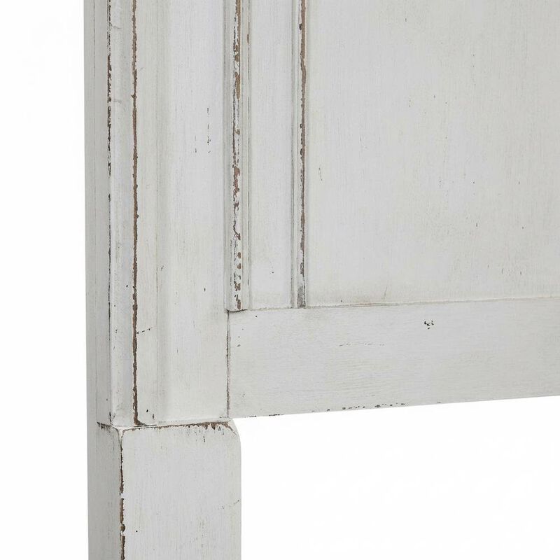 Antique White, Weathered Bark King Headboard, Solid Wood Frame, European Design image number 4