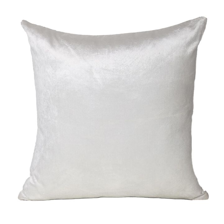 18" Solid White Square Polyester Filled Throw Pillow