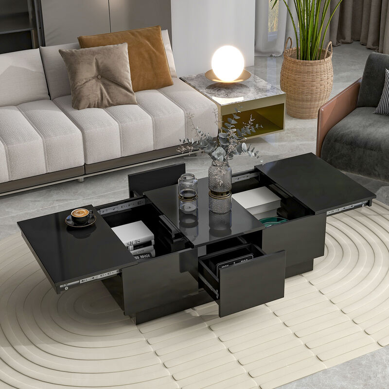 Merax Coffee Table Extendable Cocktail Table with 2 Drawers