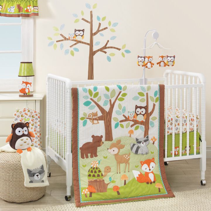 Bedtime Originals Friendly Forest 3-Piece Crib Bedding Set - Brown, Beige, White