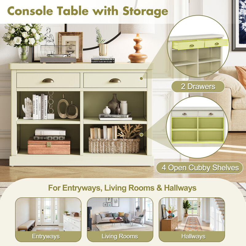 Hegrer 2 Drawers and Open Storage Shelves  Console Table image number 7