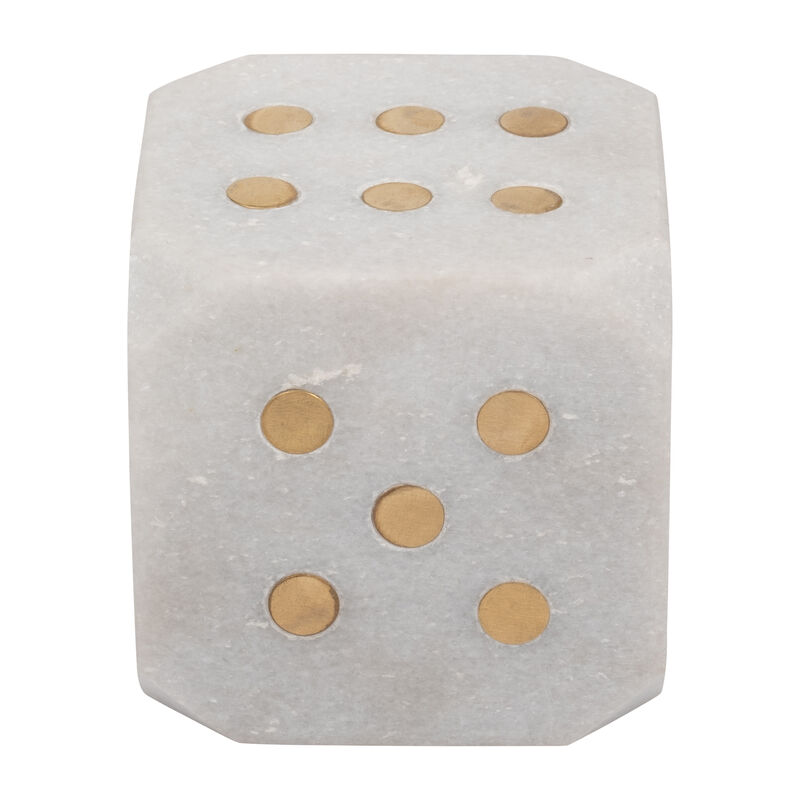 Marble, 4" Dice, White image number 4