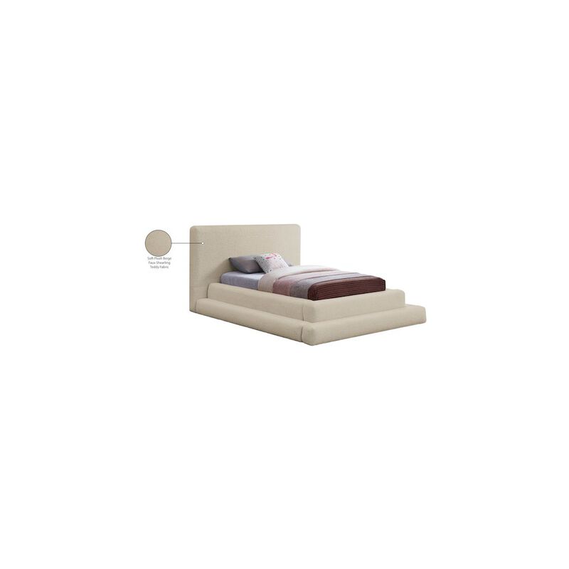 Meridian Furniture Dane Beige Teddy Fabric Twin Bed