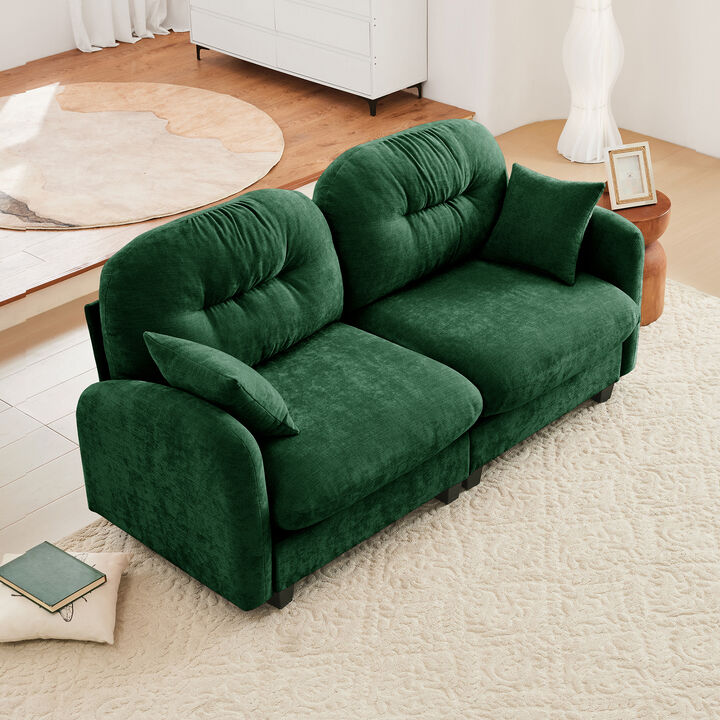 TATEUS Loveseat Cloud Sectional Sofa &ndash; Chenille Fabric, Tufted Backrest & Ergonomic Design