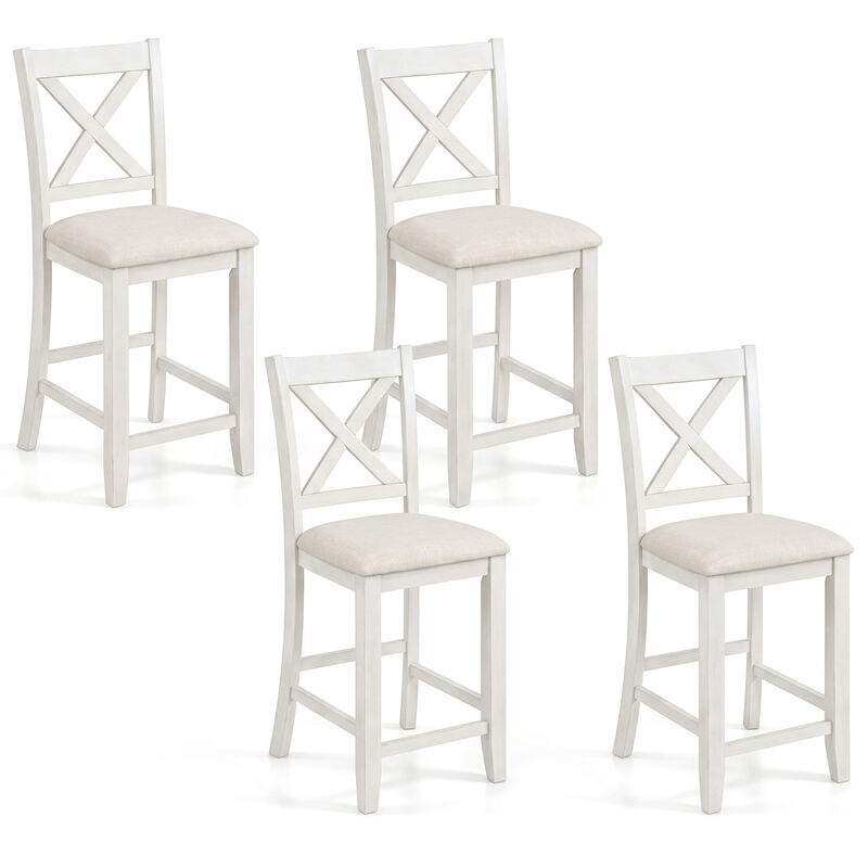 Modern Farmhouse Counter Stools Set of 4 with Footrest for Kitchen Island image number 0