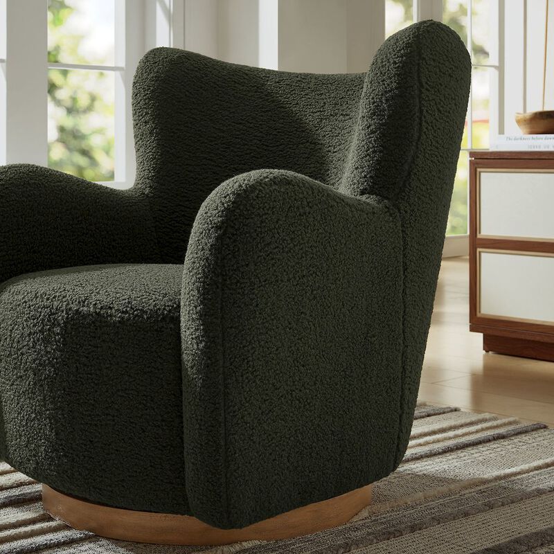 Montrose Wingback Sherpa Swivel Accent Chair image number 9