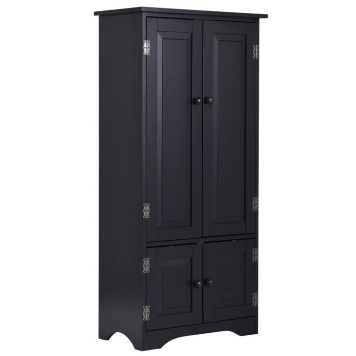 Hivvago Accent Storage Cabinet Adjustable Shelves-Black