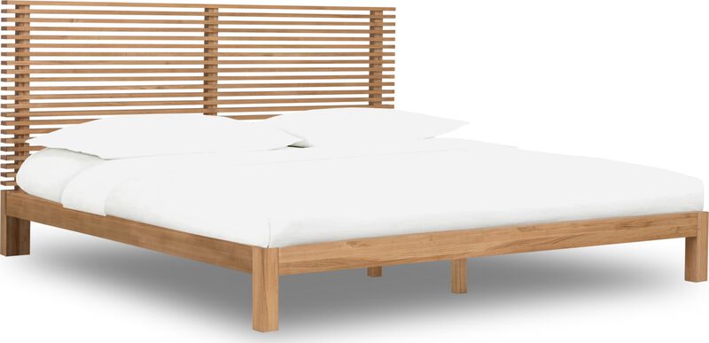Tanner California King-size Solid Ash Platform Bed in Flaxen image number 2