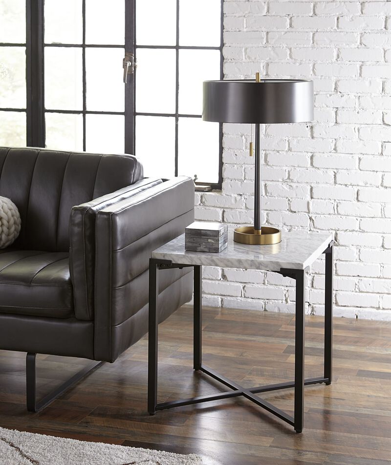 Saxon End Table in Matte Black