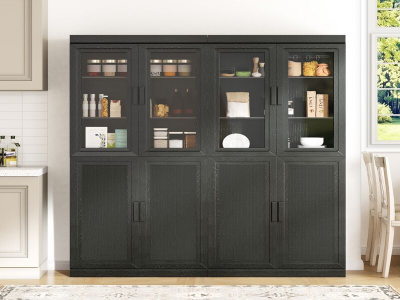 Simple Glass Cabinet Door Decoration Storage Cabinet Combination Cabinet with 6-Story Shelves image number 3
