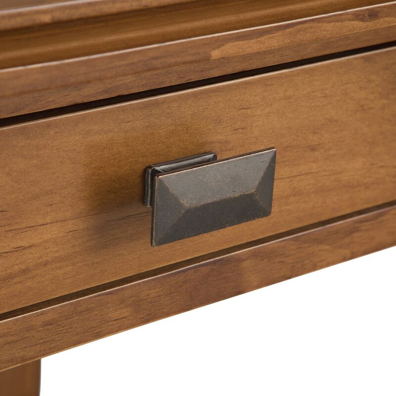 Simpli Home Artisan Solid Wood End Table In Honey Brown