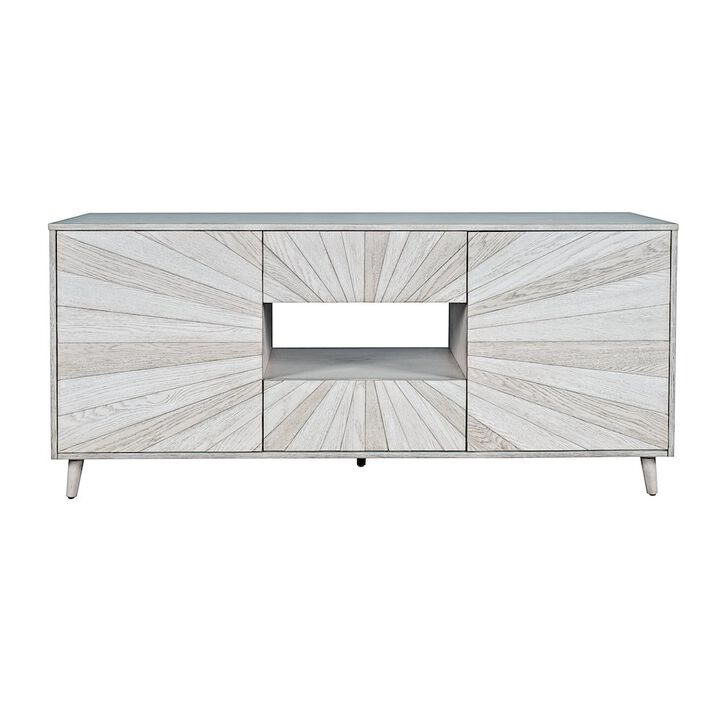 Jofran Reece 70 Mid-Century Modern Starburst TV Stand Console Storage Cabinet
