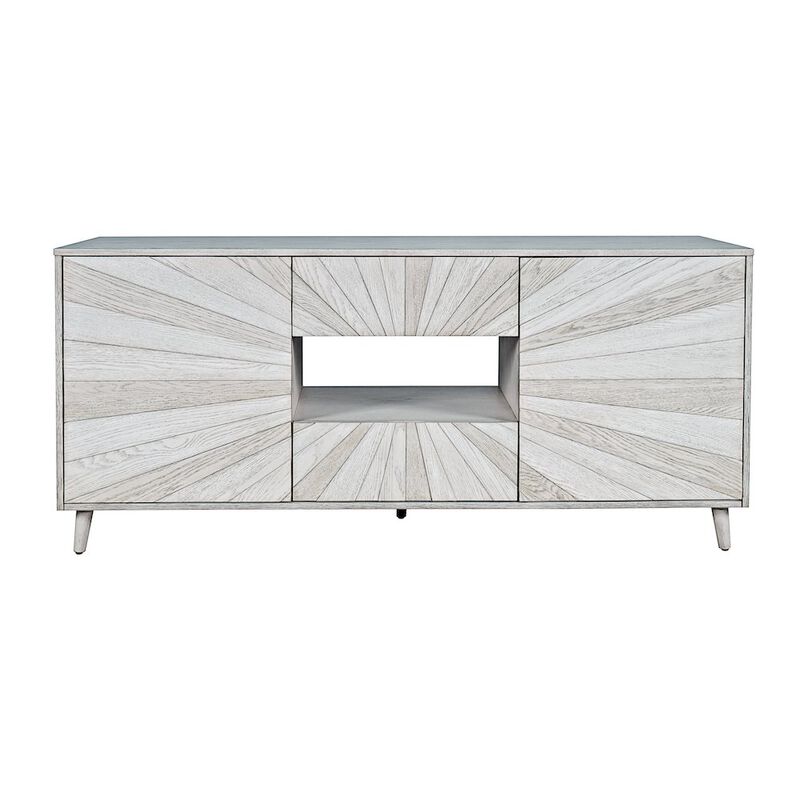 Jofran Reece 70 Mid-Century Modern Starburst TV Stand Console Storage Cabinet