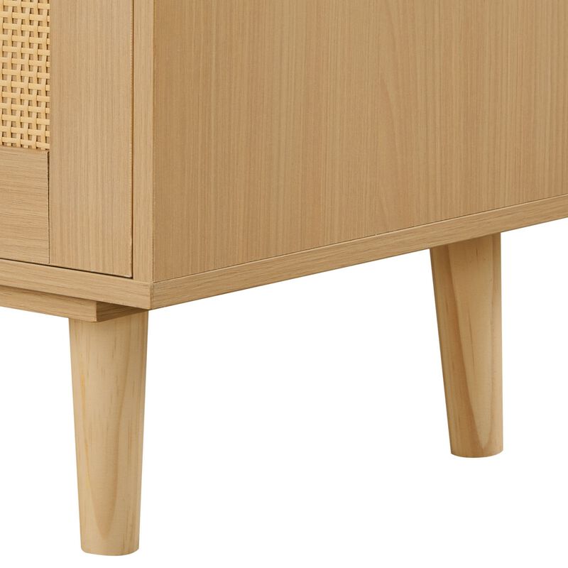 Nadwox 5-Drawer Rattan Dresser image number 5