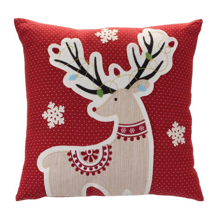 Snowman Embroidered Throw Pillow for Cozy Christmas Vibes