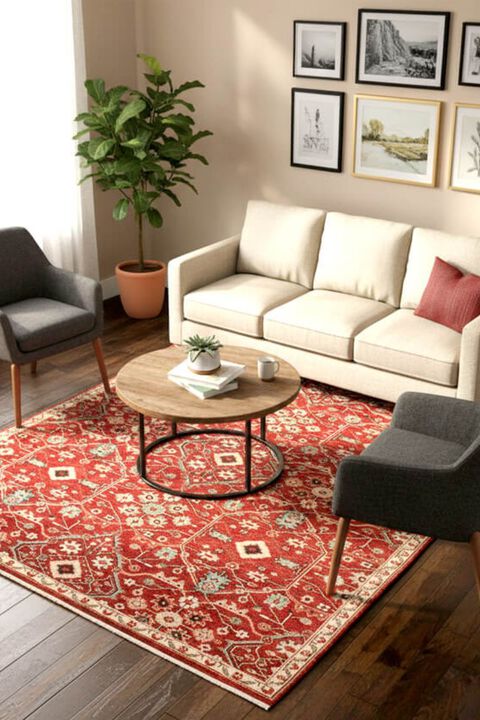 Marque 530330 Rust/Ivory 9' x 12' Rug