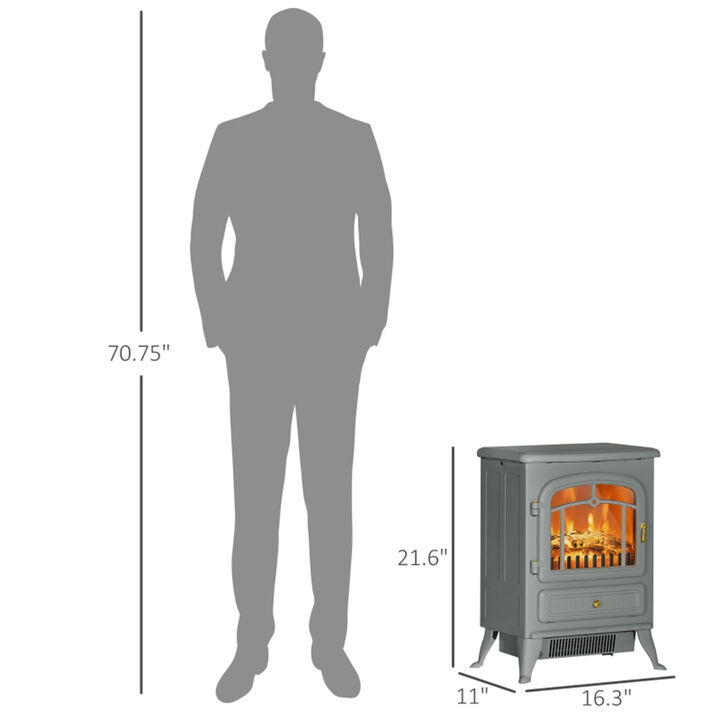 Wall-Mounted Electric Fireplace Heater with Remote Control