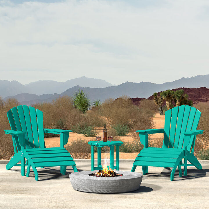 WestinTrends Outdoor Adirondack Chair With Ottoman And Side Table 5-Piece Set