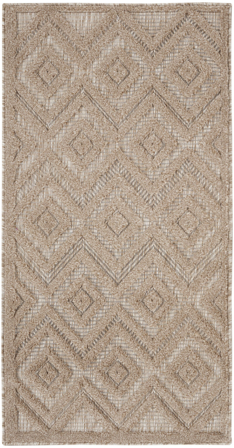 HomeRoots 2' X 4' Natural And Beige Geometric Indoor Outdoor Area Rug image number 0
