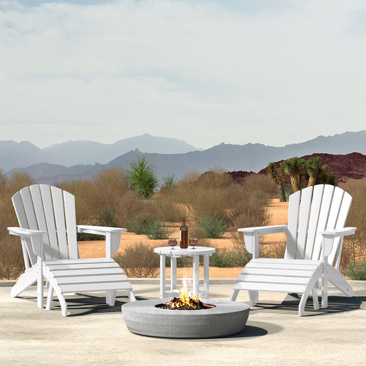 WestinTrends Outdoor Adirondack Chair With Ottoman And Side Table 5-Piece Set