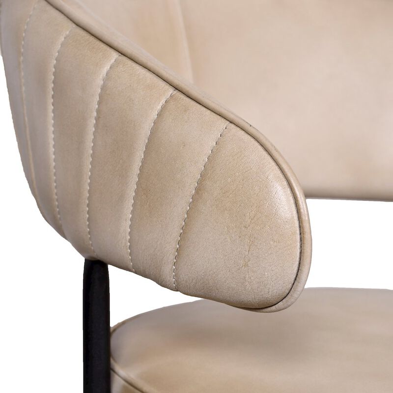 Barrett Genuine Leather Counter Chair in Stone