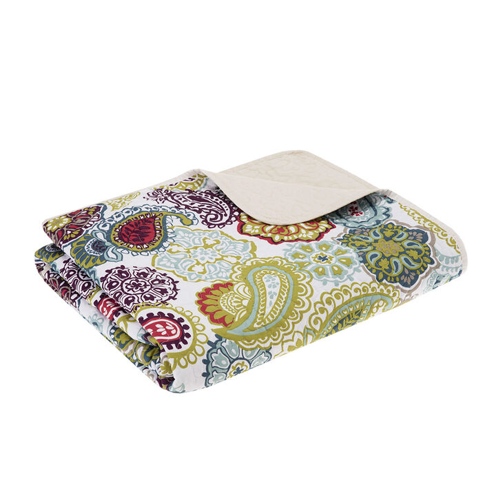 Gracie Mills Rhydian Paisley Print Quilted Throw Blanket