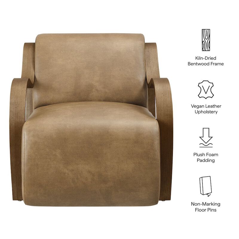 Atrium Vegan Leather Accent Armchair image number 2