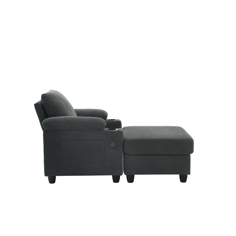 Smabu Accent Chair and Storage Ottoman Set image number 8