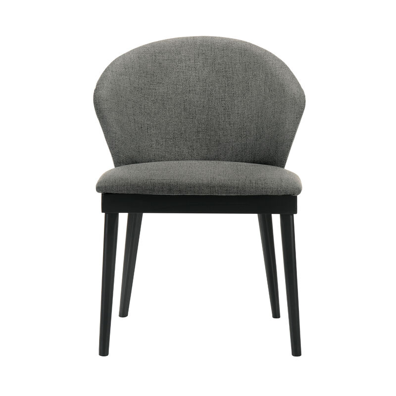 5 Piece Dining Chair with Curved Shell Back Chair, Black and Gray-Benzara image number 3