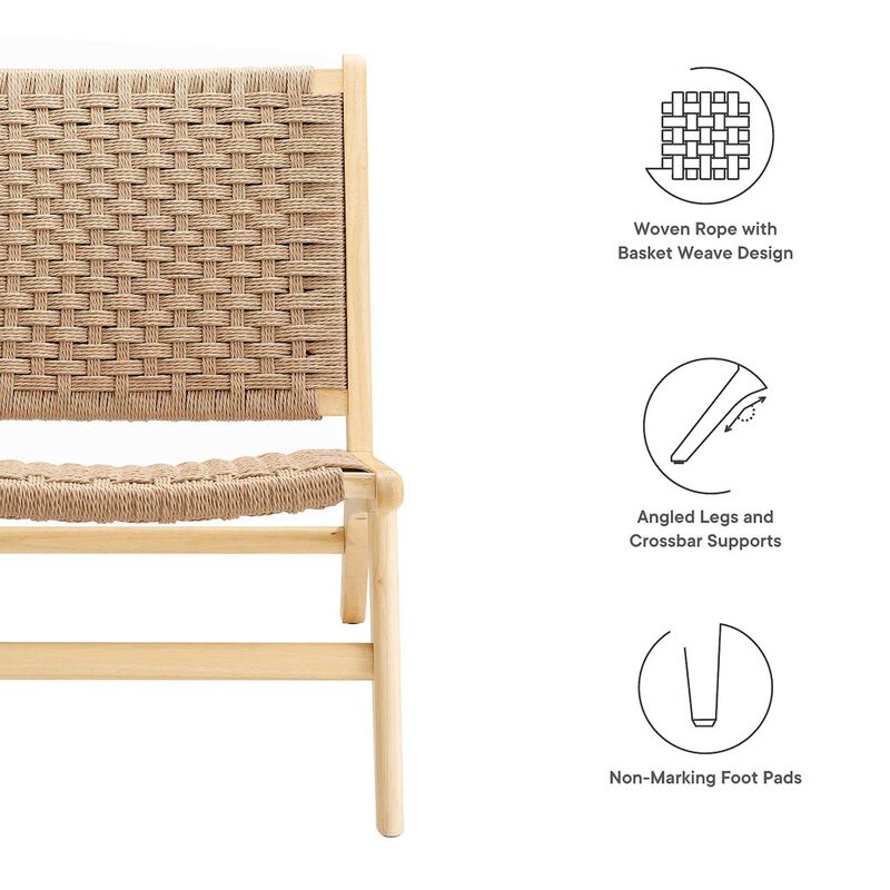 Saoirse Woven Rope Wood Accent Lounge Chair image number 2