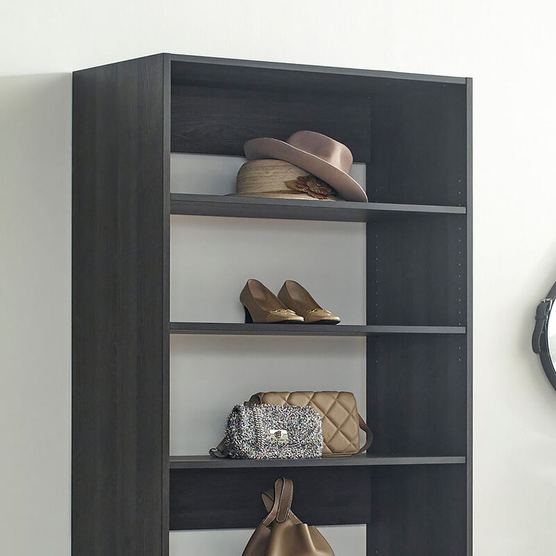 Prosper 32" Gray Wood Walk-in Closet with Five Shelves