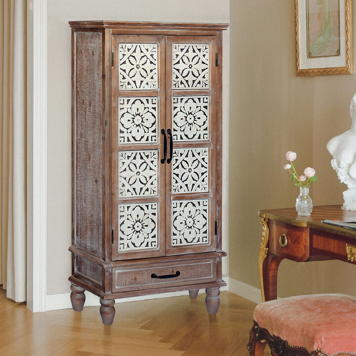 Guceb Vintage Carved Wood Armoire