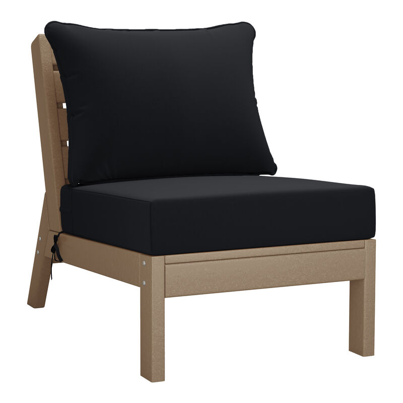 WestinTrends Outdoor Patio HDPE Sectional Sofa with Patio Cushions