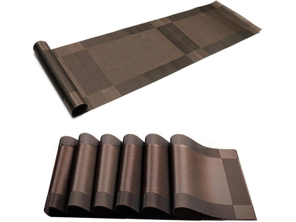 Placemats, Washable Table Mats, Woven Vinyl Placemat for Dining Table Place Mats Set