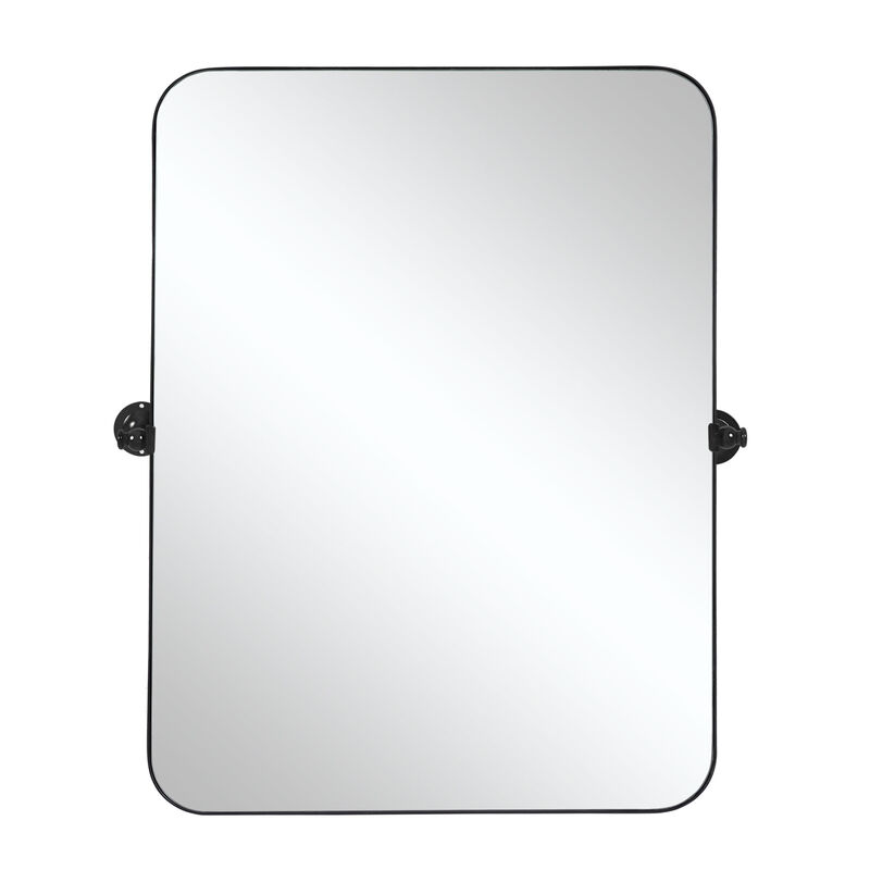 HomeRoots 36" Black Metal Tilting Framed Accent Mirror image number 0