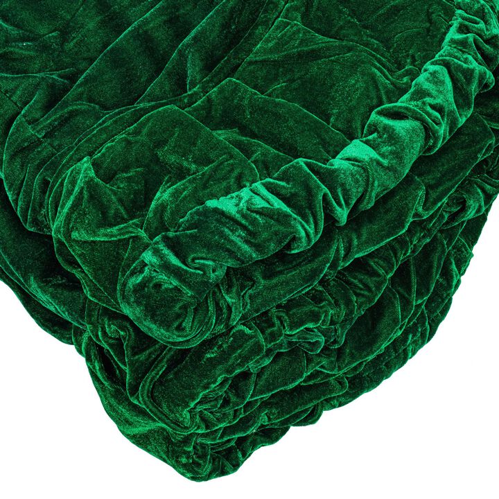 Vickerman 84" Plush Emerald Green Velvet Christmas Tree Skirt