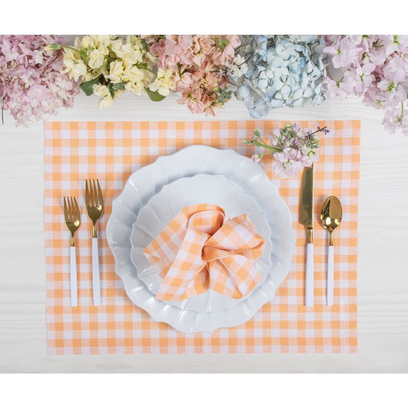 Christmas Linen Dinner Napkins 20 x 20 in Set of 4 - Gingham Check, Solino Home