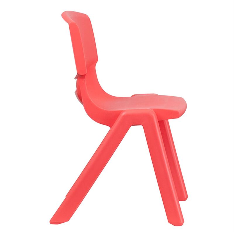 Flash Furniture Whitney 2 Pack Red Plastic Stackable School Chair with 15.5" Seat Height image number 4