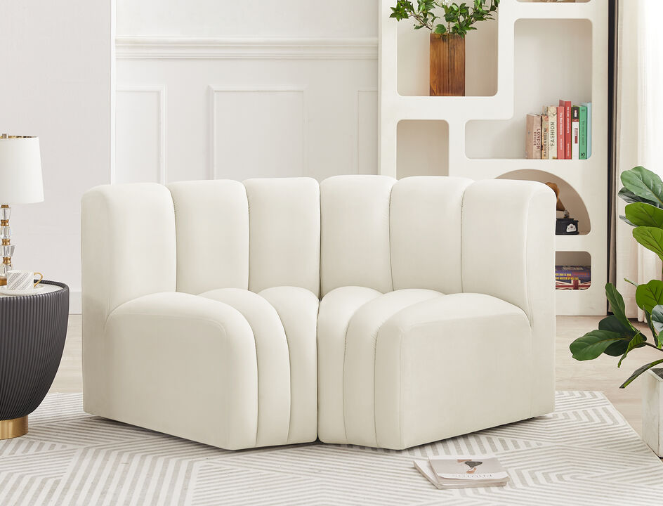 Meridian Furniture Arc Cream Velvet Modular Sofa