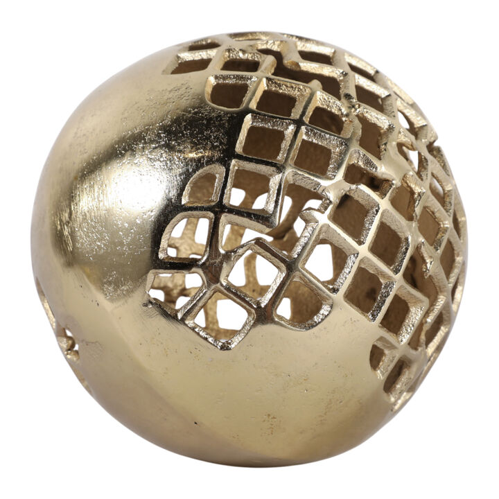 6" Partial Mesh Orb, Gold