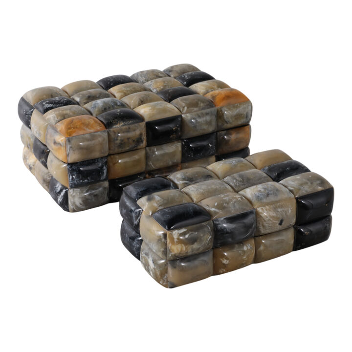 S/2 10/12" 3d Horn Look Boxes, Multi