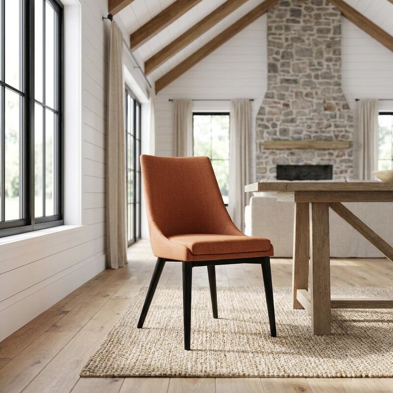 Fabric-Upholstered Dining Chair with Cushioned Seat image number 3