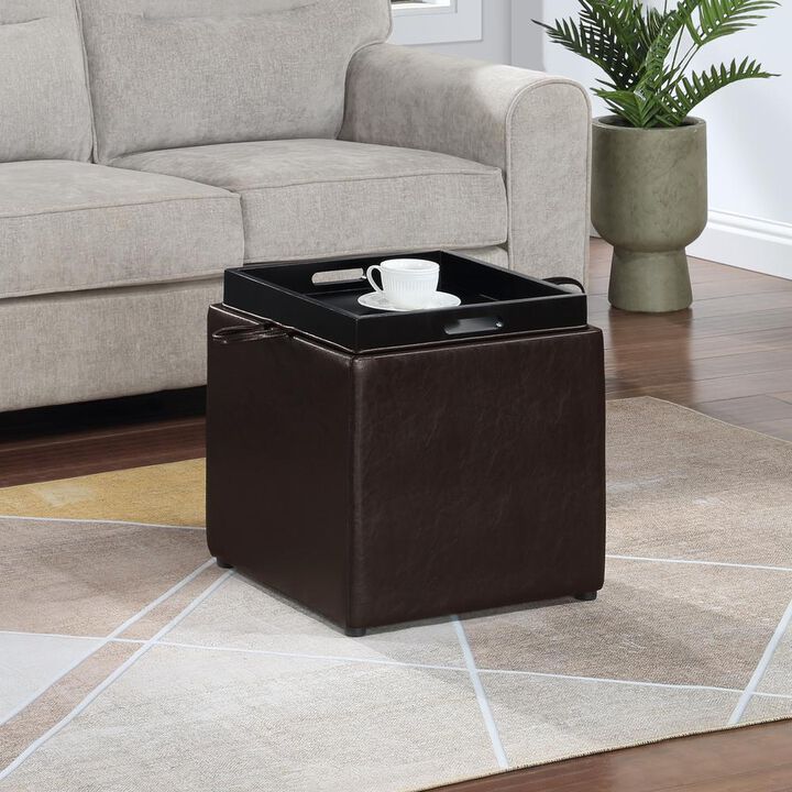 Convience Concept, Inc. Park Avenue Single Ottoman with Stool and Reversible Tray