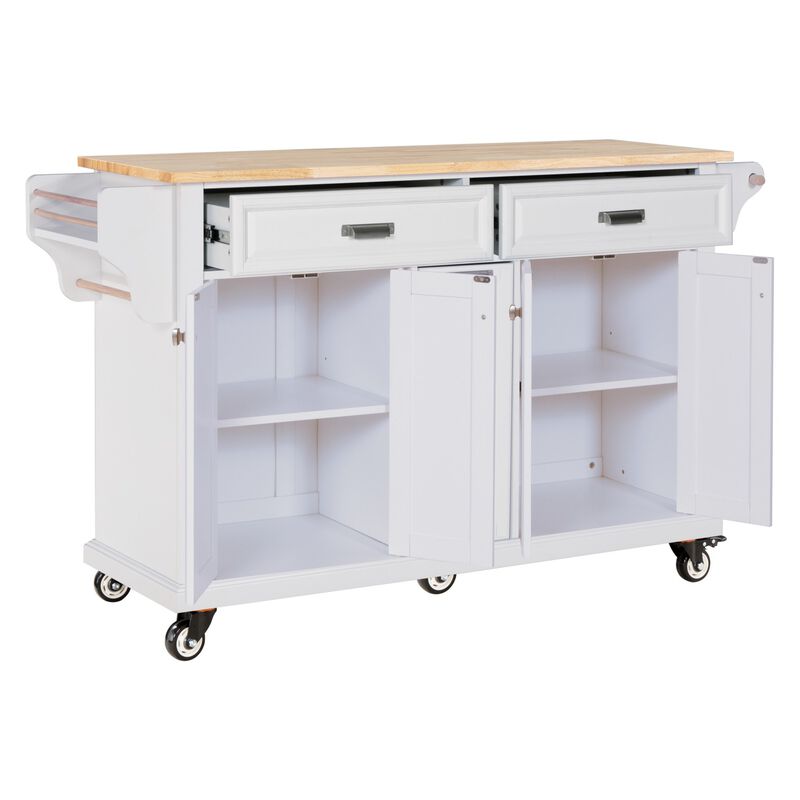 Streamdale Cambridge Natural Wood Top Kitchen Island with Storage image number 2