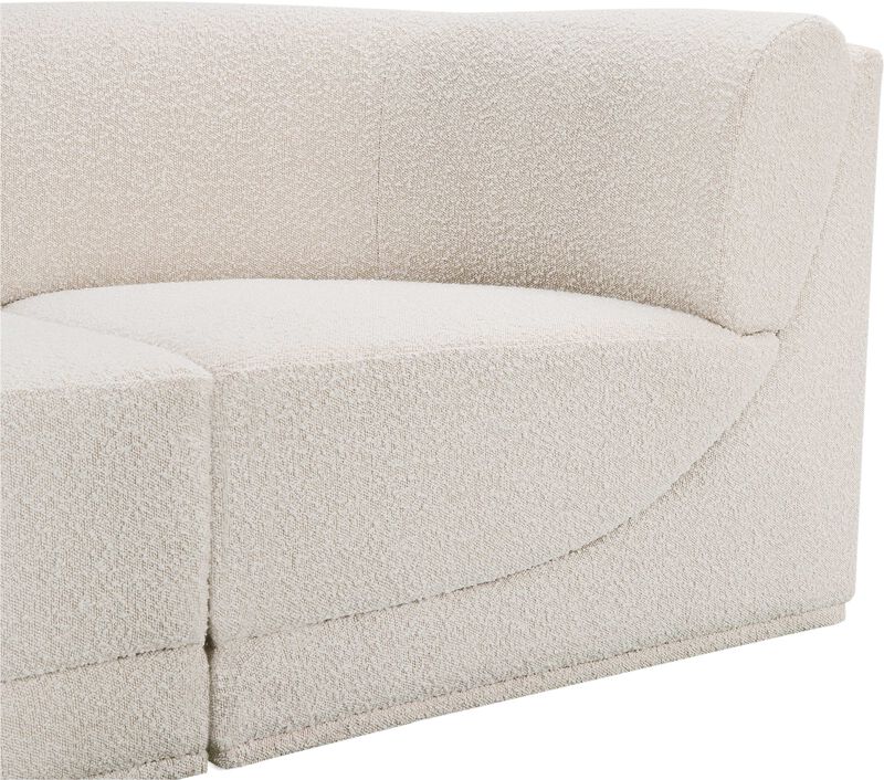 Meridian Furniture Ollie Cream Boucle Fabric Modular Sectional