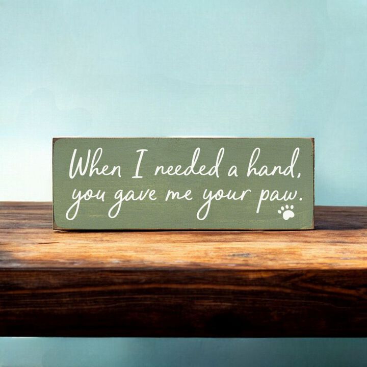 Decorative Pet Lover Wood Wall Plaque with Paw Print Sentiment Sign