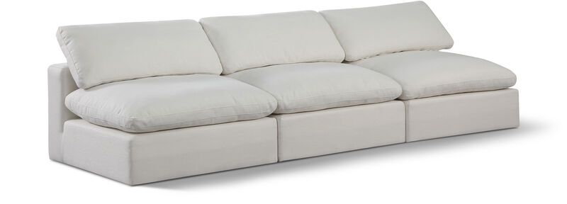 Meridian Furniture Comfy Cream Linen Textured Fabric Modular Sofa