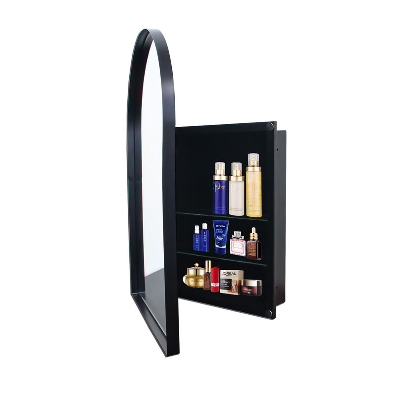 ELEMENT ACE 24x36 Inch Arched Recessed Medicine Cabinet with Adjustable Shelves and Metal Frame image number 8