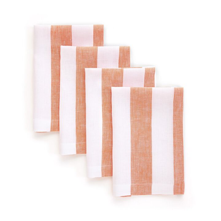 Linen Dinner Napkins - Cabana Stripe