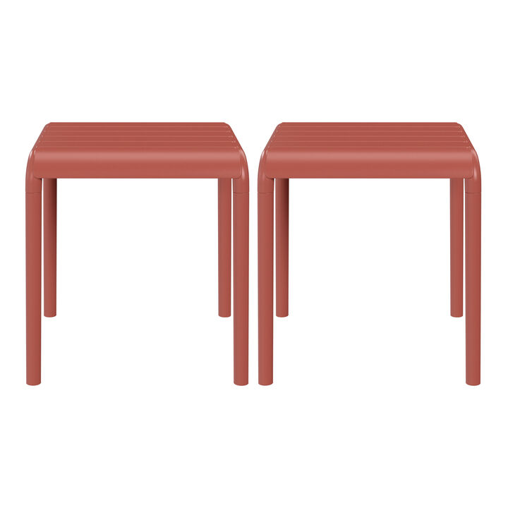 WestinTrends Plastic Modern Outdoor Patio Accent Side Tables (Set of 2)